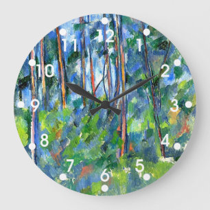 Paul Cezanne: Im Wald, Gemälde von Cezanne Große Wanduhr