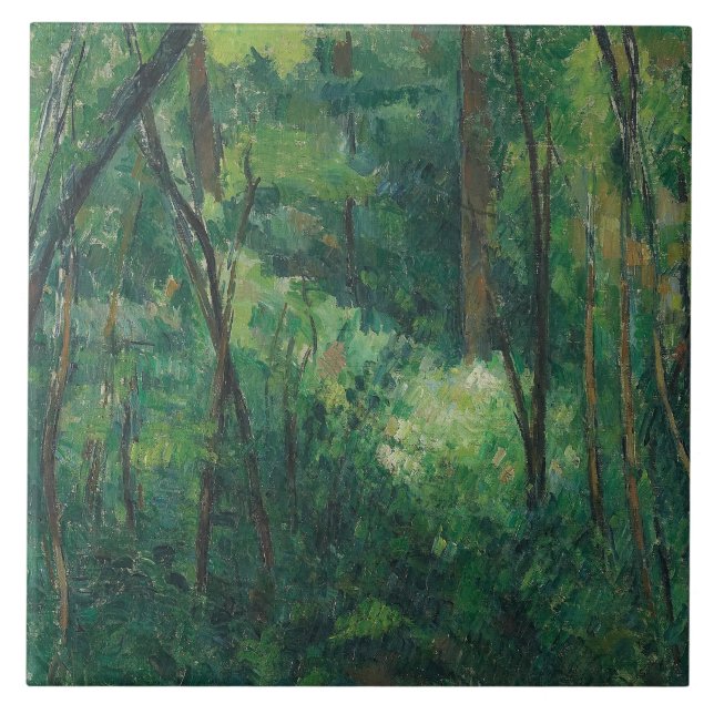 Paul Cezanne - Innenraum eines Waldes Fliese (Vorderseite)