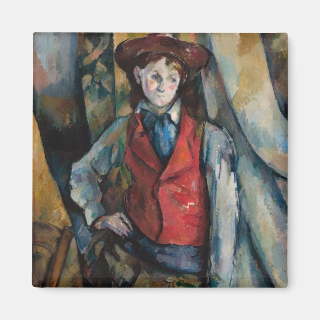 Paul Cezanne - Junge im Roten Westen Magnet (Vorne)