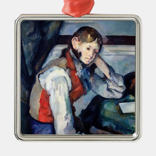 Paul Cezanne - Junge im Roten Westen Ornament Aus Metall (Vorne)