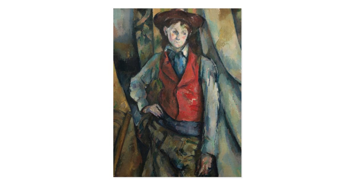 Paul Cezanne Junge In Einer Roten Weste Postkarte Zazzle Ch