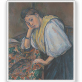 Paul Cézanne - Junge italienische Frau am Tisch Aufkleber