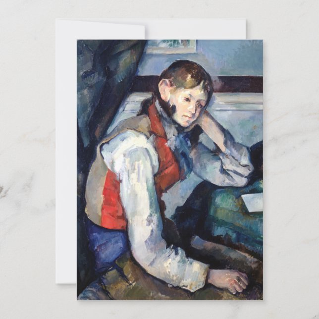 Paul Cezanne - Junge mit roter Weste Dankeskarte (Vorderseite)