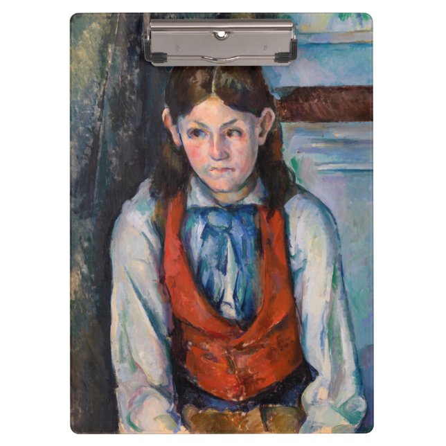 Paul Cezanne - Junge mit roter Weste Klemmbrett (Vorderseite)