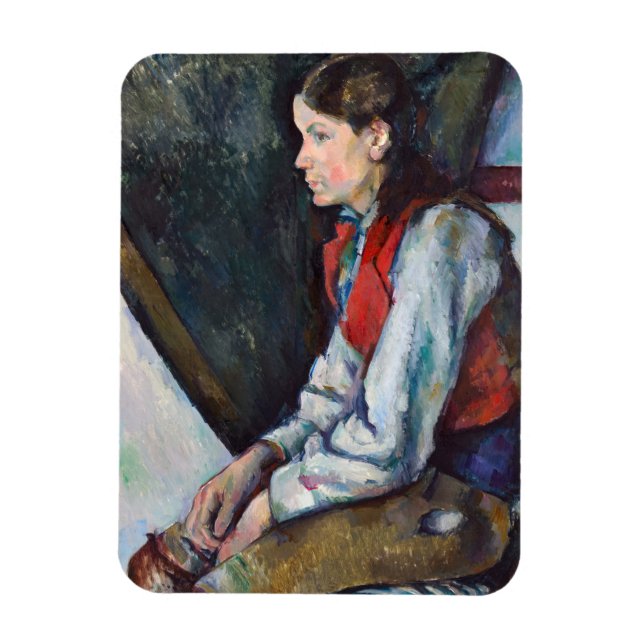 Paul Cezanne - Junge mit roter Weste Magnet (Vertikal)