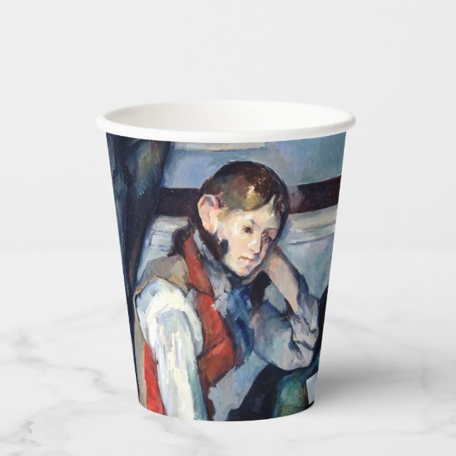 Paul Cezanne - Junge mit roter Weste Pappbecher (Vorderseite)