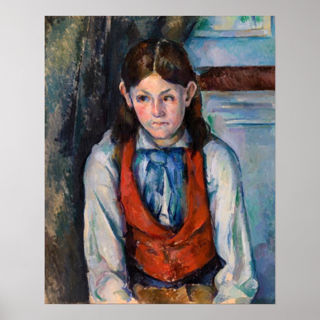 Paul Cezanne - Junge mit roter Weste Poster (Vorne)