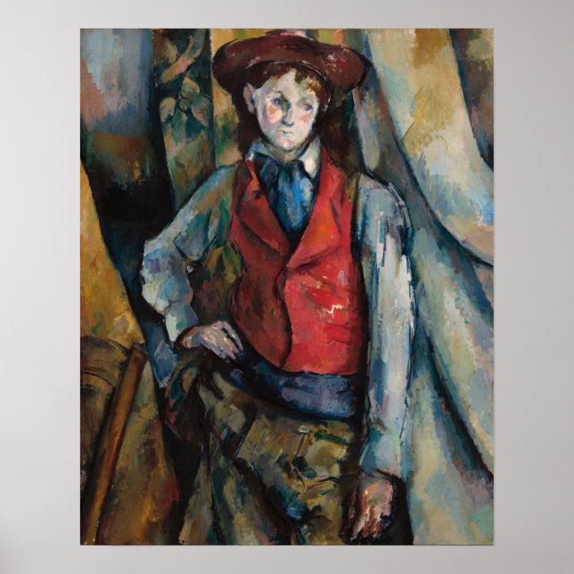 Paul Cezanne - Junge mit roter Weste Poster (Vorne)