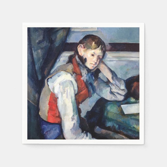 Paul Cezanne - Junge mit roter Weste Serviette (Vorderseite)