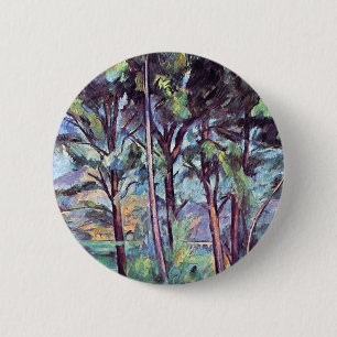 Paul Cezanne - Kiefern und Aquädukt Fine Art Button