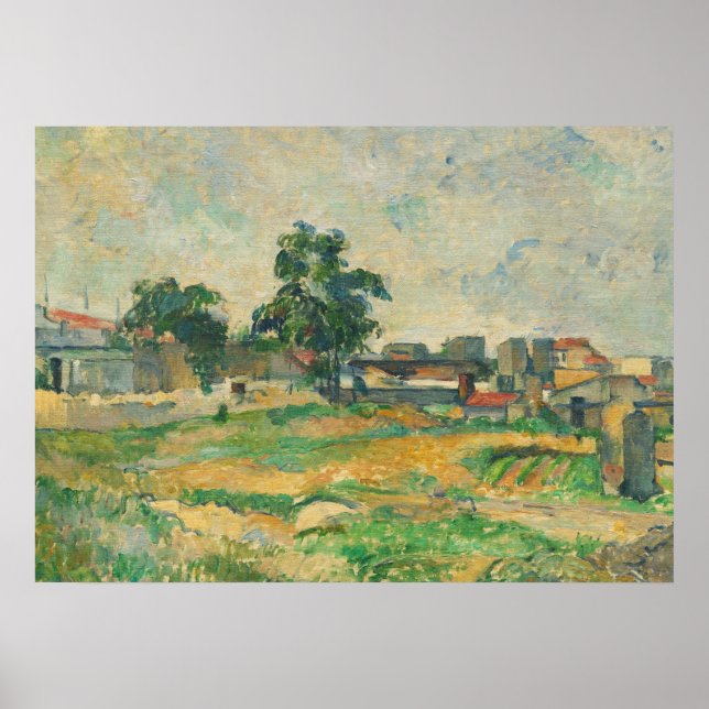Paul Cezanne | Landschaft in der Nähe von Paris, c Poster (Vorne)
