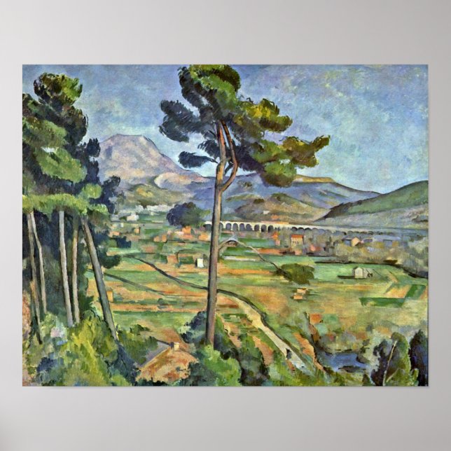 Paul Cezanne - Landschaft mit Viadukt Poster (Vorne)