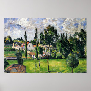 Paul Cezanne - Landschaft mit Wasserlinie, Poster