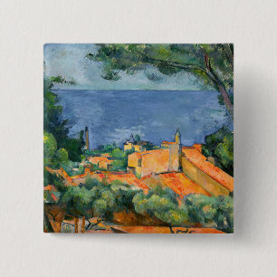 Paul Cezanne - L'Estaque mit roten Dächern Button