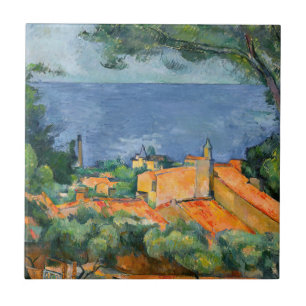 Paul Cezanne - L'Estaque mit roten Dächern Fliese