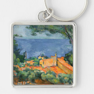 Paul Cezanne - L'Estaque mit roten Dächern Schlüsselanhänger