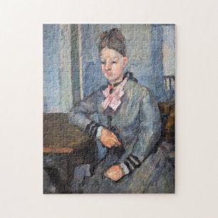 Paul Cezanne - Madame Cezanne, auf einen Tisch ges