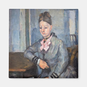 Paul Cezanne - Madame Cezanne sich auf einen Tisch Magnet