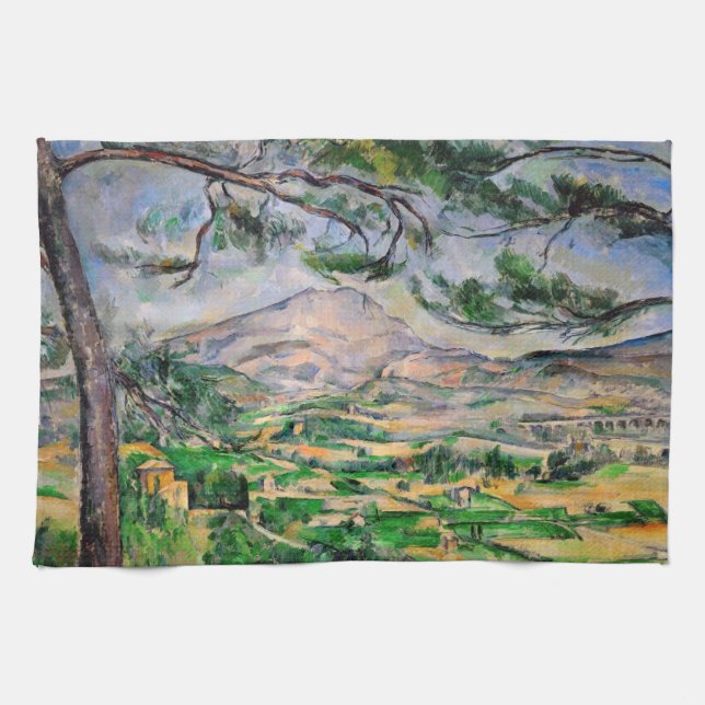 Paul Cezanne - Mont Sainte-Victoire und große Kief Geschirrtuch (Horizontal)
