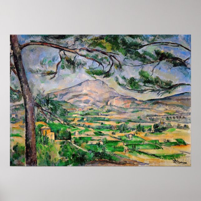 Paul Cezanne - Mont Sainte-Victoire und große Kief Poster (Vorne)