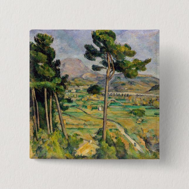 Paul Cezanne - Mont Sainte-Victoire und Viadukt Button (Vorderseite)