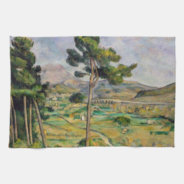 Paul Cezanne - Mont Sainte-Victoire und Viadukt Geschirrtuch (Horizontal)