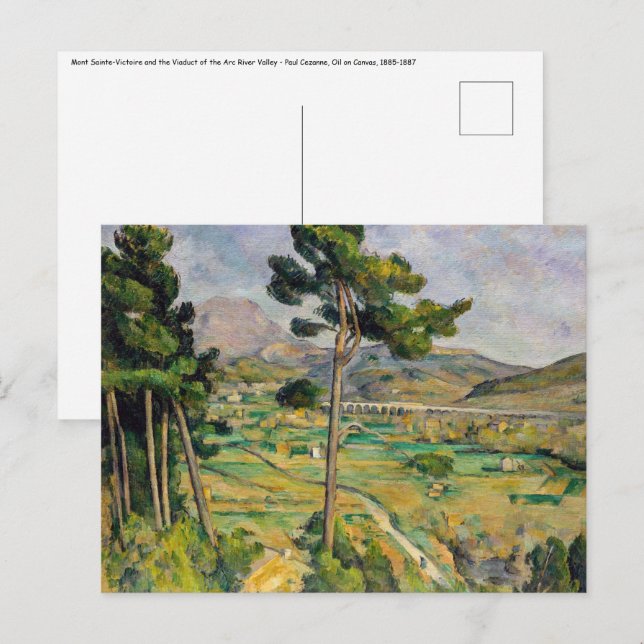 Paul Cezanne - Mont Sainte-Victoire und Viadukt Postkarte (Vorne/Hinten)
