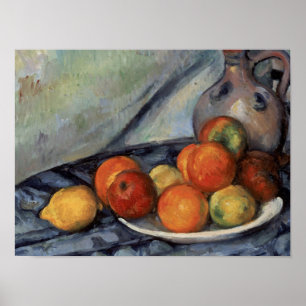 Paul Cezanne - Obst und ein Jug auf einem Tisch Poster