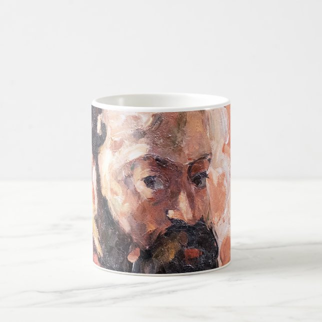 Paul Cezanne - Selbstportrait mit rosa Hintergrund Kaffeetasse (Mittel)