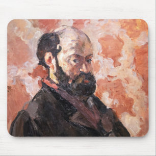 Paul Cezanne - Selbstportrait mit rosa Hintergrund Mousepad