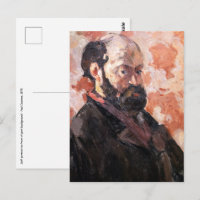 Paul Cezanne - Selbstportrait mit rosa Hintergrund