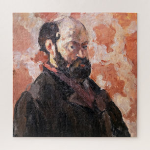 Paul Cezanne - Selbstporträt mit rosa Hintergrund