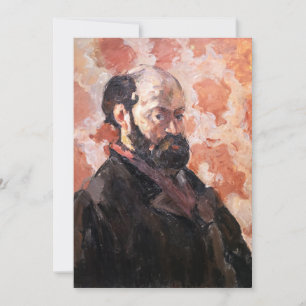 Paul Cezanne - Selbstporträt mit rosa Hintergrund Dankeskarte