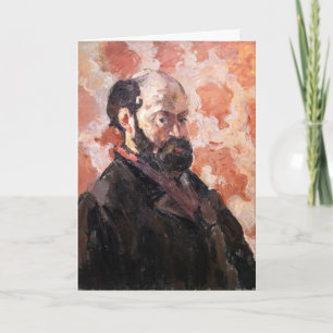 Paul Cezanne - Selbstporträt mit rosa Hintergrund Karte