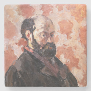 Paul Cezanne - Selbstporträt mit rosa Hintergrund Steinuntersetzer