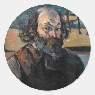Paul Cezanne - Selbstporträt Runder Aufkleber