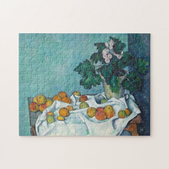 Paul Cézanne Still Life mit Äpfeln und Primrosen (Horizontal)
