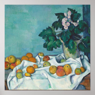 Paul Cézanne Still Life mit Äpfeln und Primrosen Poster