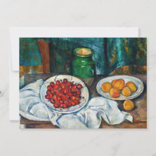 Paul Cezanne - Stilleben mit Kirschen und Pfirsich Dankeskarte