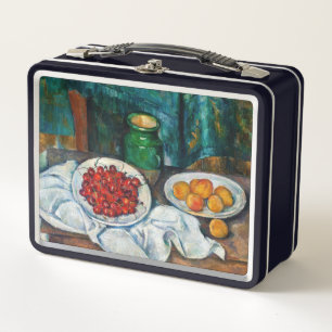 Paul Cezanne - Stilleben mit Kirschen und Pfirsich Metall Brotdose