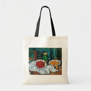 Paul Cezanne - Stilleben mit Kirschen und Pfirsich Tragetasche