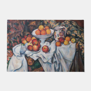 Paul Cezanne - Stillleben, Äpfel und Orange Fußmatte
