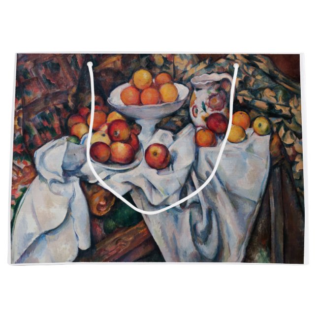 Paul Cezanne - Stillleben, Äpfel und Orange Große Geschenktüte (Vorderseite)
