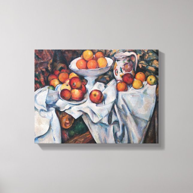 Paul Cezanne - Stillleben, Äpfel und Orange Leinwanddruck (Vorderseite)
