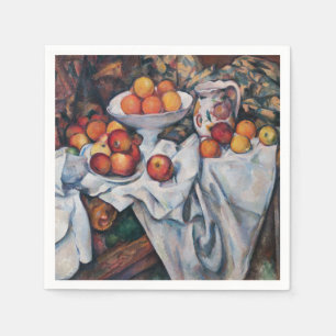 Paul Cezanne - Stillleben, Äpfel und Orange Serviette