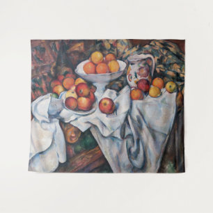 Paul Cezanne - Stillleben, Äpfel und Orangen Wandteppich