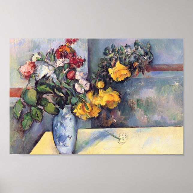 Paul Cezanne - Stillleben - Blume in einer Vase Poster (Vorne)