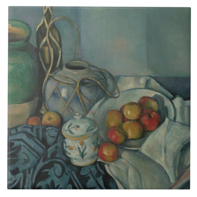 Paul Cezanne - Stillleben mit Äpfeln Fliese (Vorderseite)