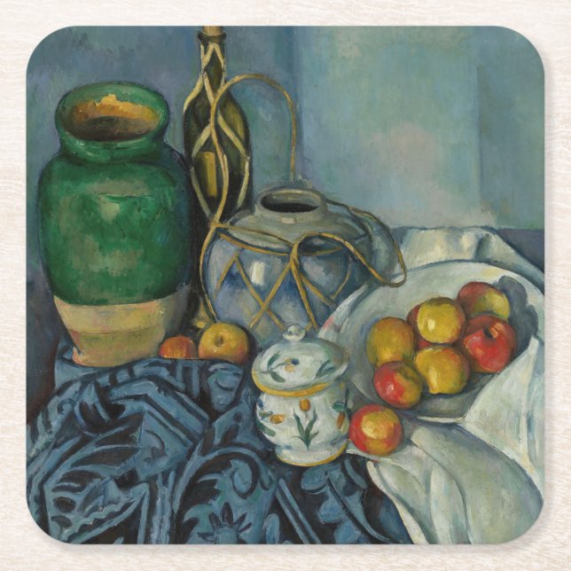Paul Cezanne - Stillleben mit Äpfeln Rechteckiger Pappuntersetzer (Vorderseite)