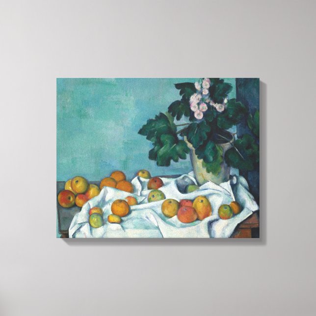 Paul Cezanne | Stillleben mit Äpfeln und einem Töp Leinwanddruck (Vorderseite)